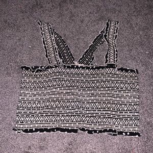 Cute black and white crop top only worn once